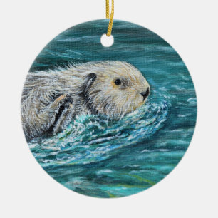 Adorno De Cerámica Bola de Otter Goody Lunchtime
