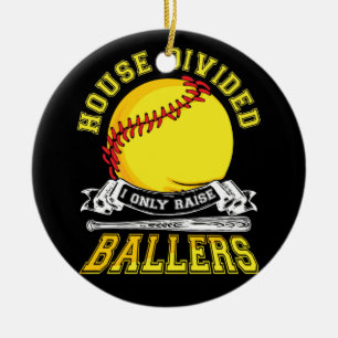 Adorno De Cerámica Bola dividida de béisbol de béisbol, mamá