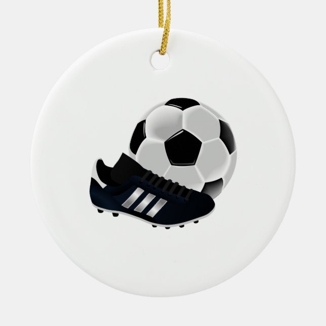 Adorno De Cerámica Bola y listón de fútbol (Frente)