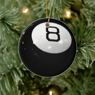 Adorno De Cerámica Bolas de billar de Navidad Ocho