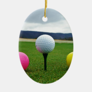 Adorno De Cerámica Bolas de golf de colores, tee de montaña
