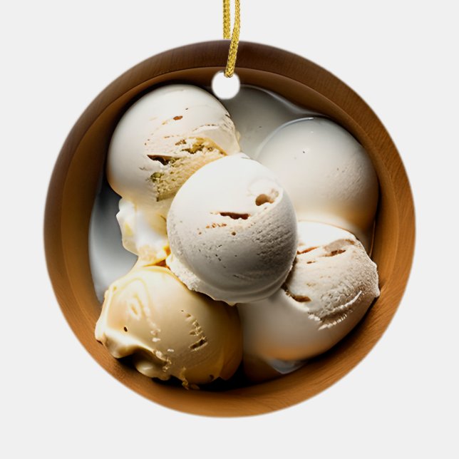 Adorno De Cerámica Bolas de Navidades de helados (Frente)