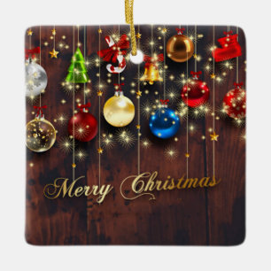 Adorno De Cerámica Bolas de Navidades, estrellas y copos de nieve