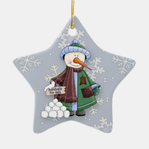 Adorno De Cerámica Bolas de nieve a la venta Hombre de Nieve