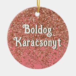 Adorno De Cerámica Boldog Karácsonyt | Feliz Navidad en húngaro