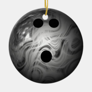 Adorno De Cerámica Bolera de Swirl Silver