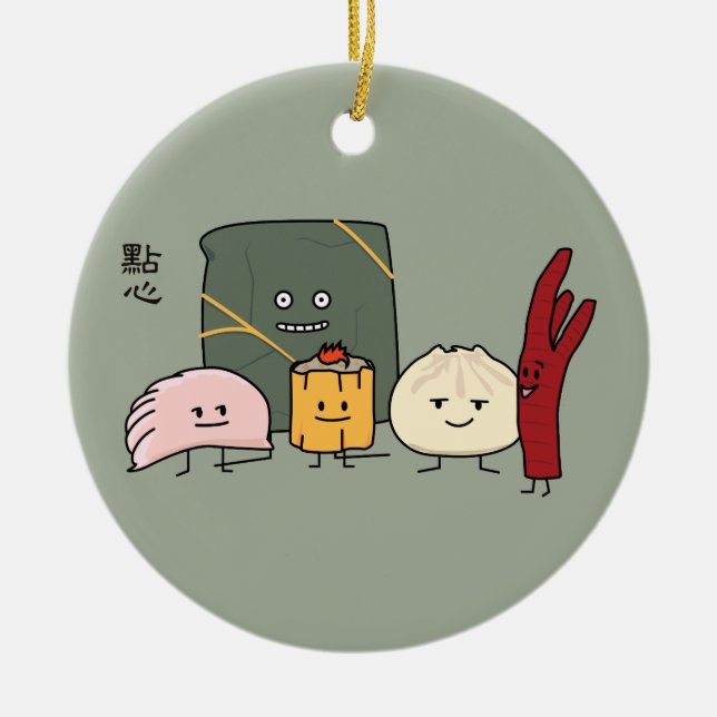 Adorno De Cerámica Bollo chino de los bollos de la bola de masa (Frente)