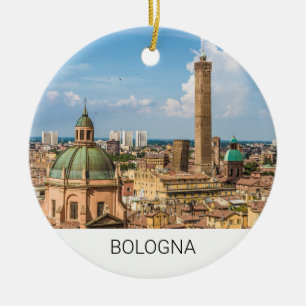 Adorno De Cerámica Bolonia Emilia-Romagna Italia Panorama Souvenir