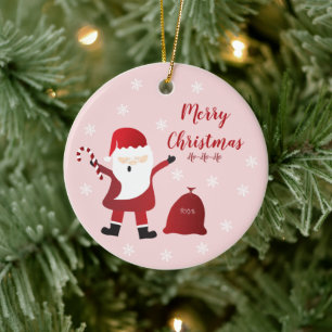 Adorno De Cerámica Bolsa de juguetes del Santa Claus Navideño