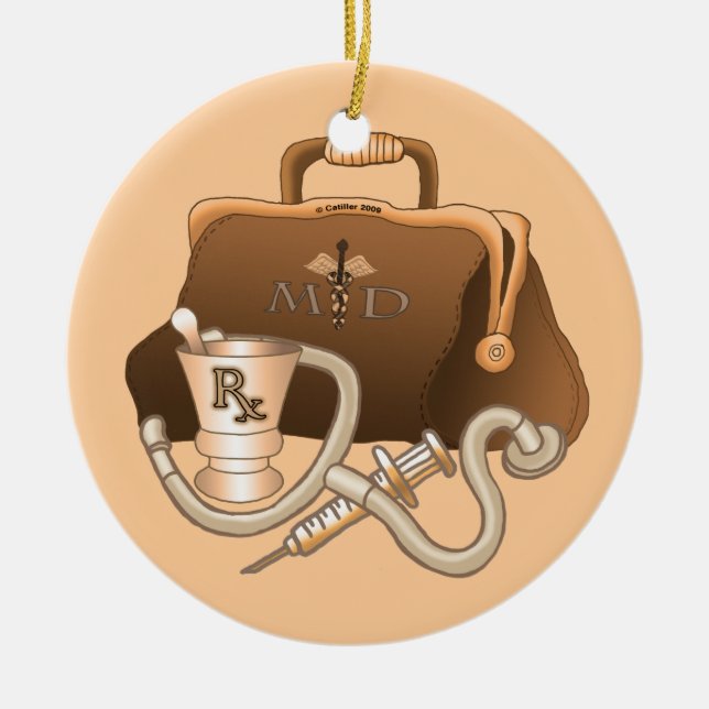 Adorno De Cerámica bolsa de Médica MD (Frente)