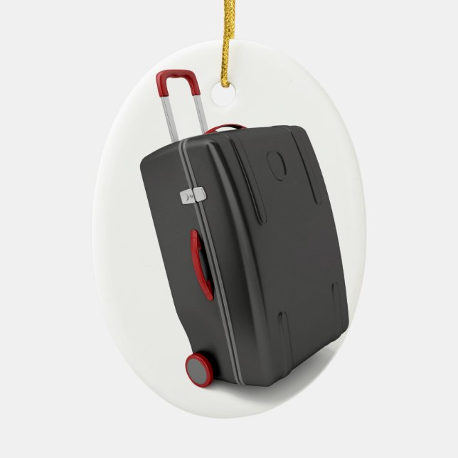 Adorno De Cerámica Bolso negro del viaje (Frente)