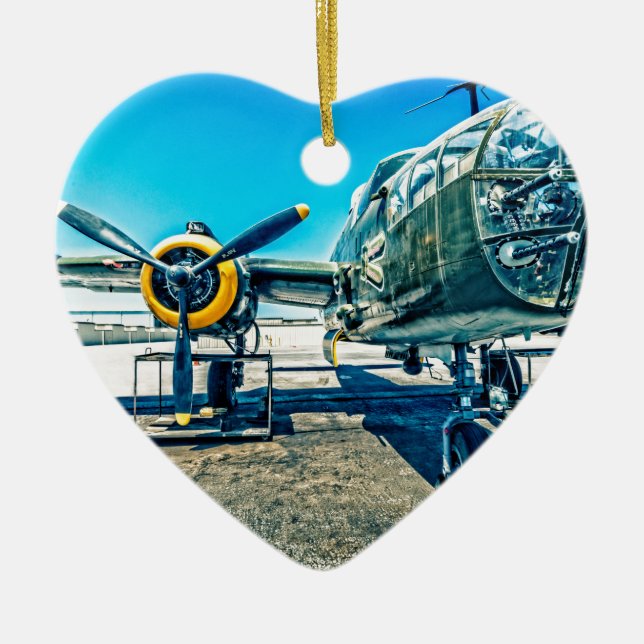 Adorno De Cerámica Bombardero de B-25 Mitchell (Frente)