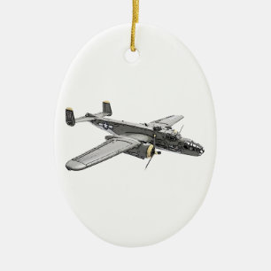 Adorno De Cerámica Bombardero norteamericano de B-25 Mitchell