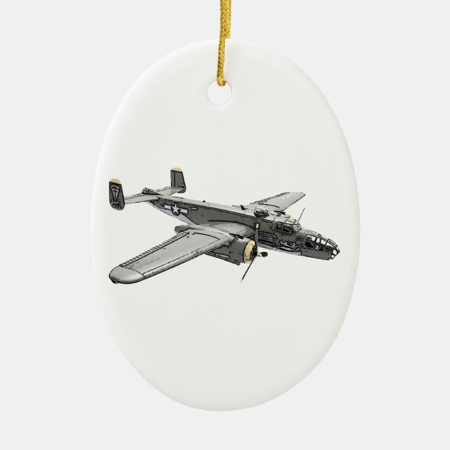 Adorno De Cerámica Bombardero norteamericano de B-25 Mitchell (Frente)