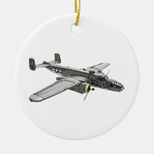 Adorno De Cerámica Bombardero norteamericano de B-25 Mitchell