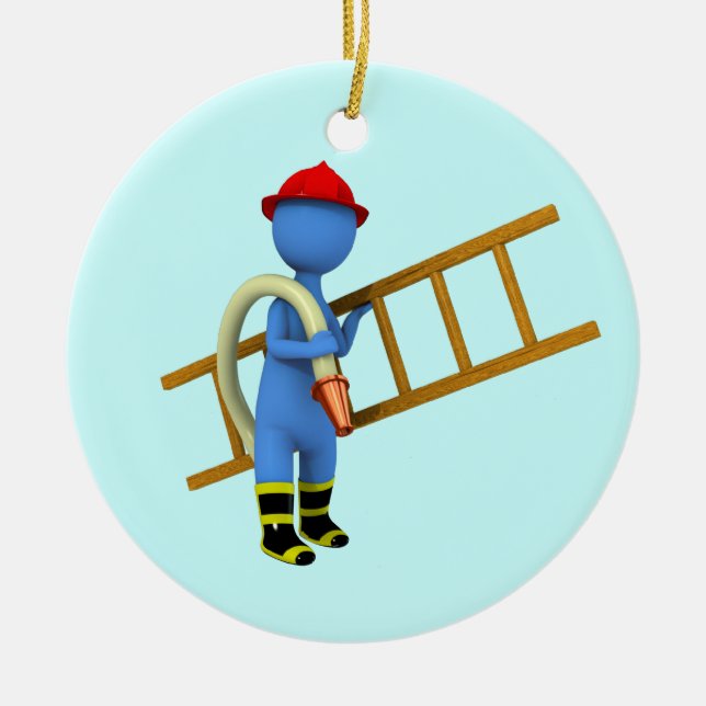 Adorno De Cerámica Bombero (Frente)