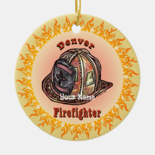 Adorno De Cerámica Bombero de Denver