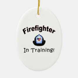 Adorno De Cerámica Bombero en el entrenamiento