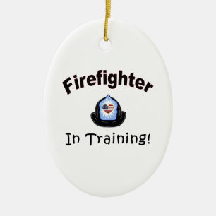 Adorno De Cerámica Bombero en el entrenamiento