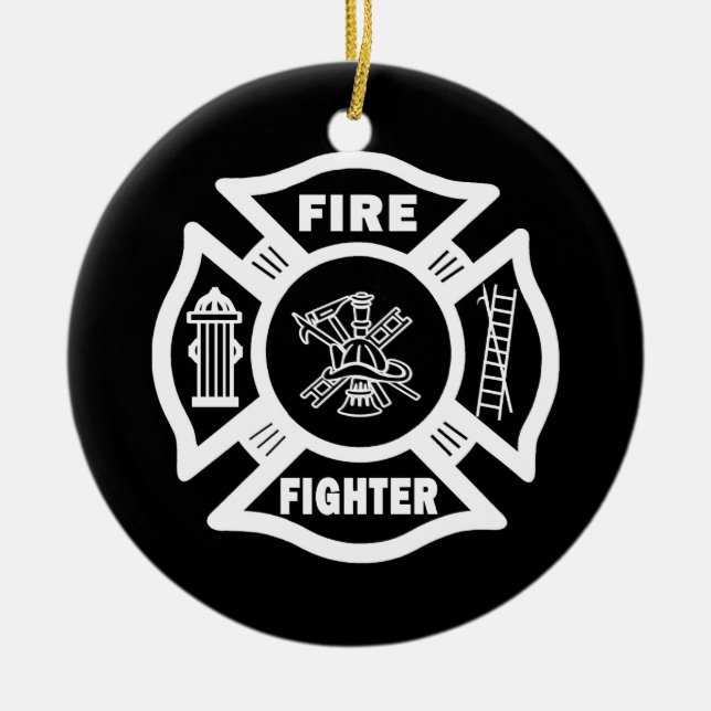 Adorno De Cerámica Bombero maltés (Frente)