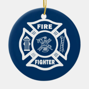 Adorno De Cerámica Bombero maltés