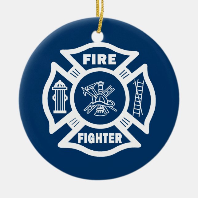 Adorno De Cerámica Bombero maltés (Frente)