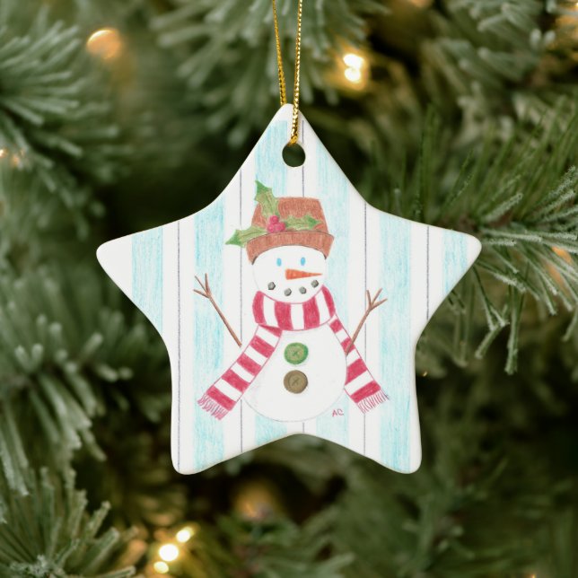 Adorno De Cerámica Bonhomme de neige (Árbol)