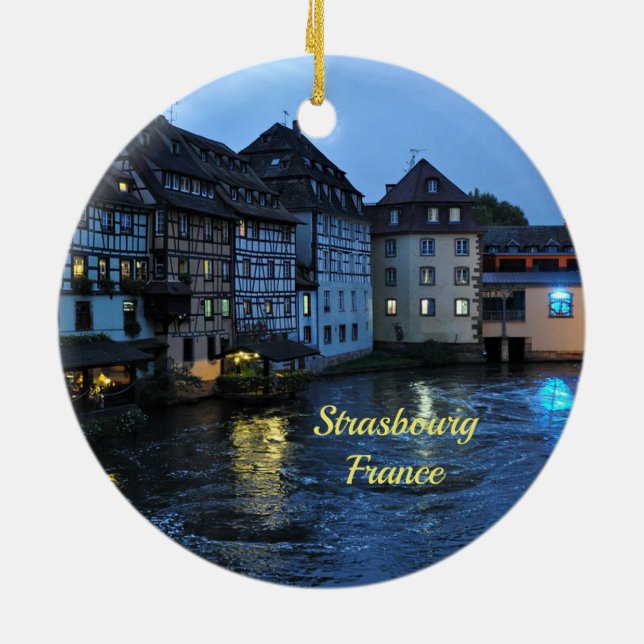 Adorno De Cerámica Bonita Estrasburgo, Francia (Atrás)