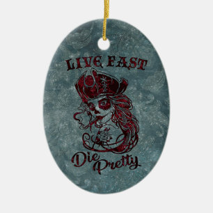 Adorno De Cerámica Bonito de muerte rápida de pirata gótica