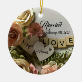 Adorno De Cerámica Bonito de novia personalizada y floral de Groom ca