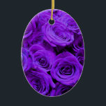 Adorno De Cerámica Bonito de rosas violeta romántico<br><div class="desc">ramo romántico violeta morado de rosas</div>