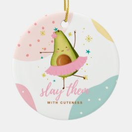 Adorno De Cerámica Bonito Girly Kawaii Aguacate Ballerina Los Slave