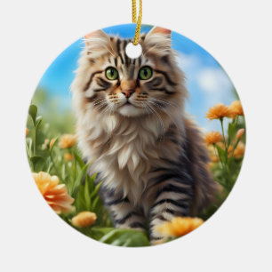 Adorno De Cerámica Bonito jardín de gatos