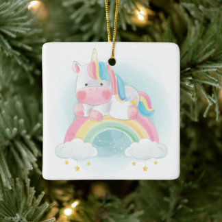 Adorno De Cerámica Bonito Pastel Unicorn