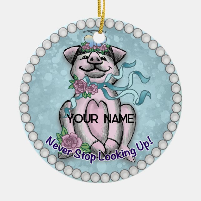 Adorno De Cerámica Bonito Piggy (Frente)