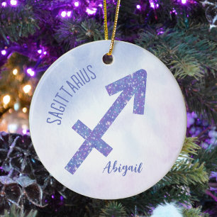 Adorno De Cerámica Bonito Sagittarius Rótulo Personalizado Navidades