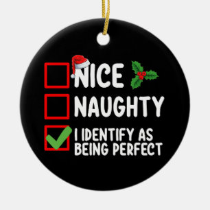Adorno De Cerámica Bonito Travieso Me Identifico Como Ser Un Navidad 