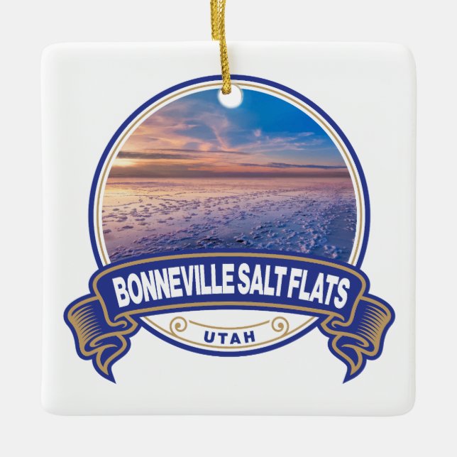 Adorno De Cerámica Bonneville Salt Flats Utah Travel Badge (Anverso)