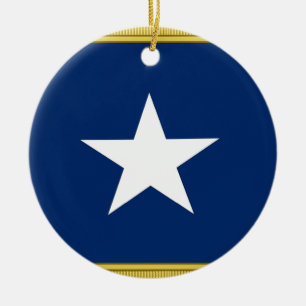 Adorno De Cerámica Bonnie Blue Flag Primero Texas Cofederate Voluntee
