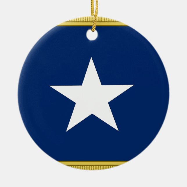 Adorno De Cerámica Bonnie Blue Flag Primero Texas Cofederate Voluntee (Frente)