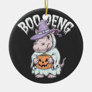 Adorno De Cerámica Boo deng Spooky Halloween Moo Deng Baby Hippo