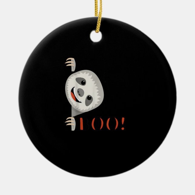 Adorno De Cerámica ¡Boo! Divertido escondiendo a Peekaboo Scary Hallo (Frente)