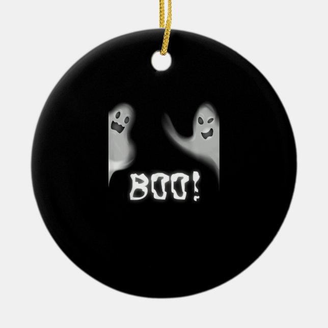 Adorno De Cerámica ¡Boo! Divertido ocultamiento de Peekaboo Scary Hal (Frente)
