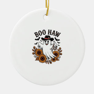 Adorno De Cerámica Boo Haw Vaquero Fantasma Girasoles Murciélagos Hal
