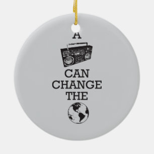 Adorno De Cerámica Boombox puede cambiar el mundo