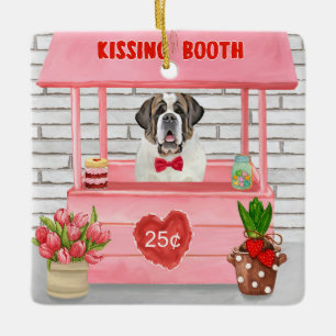Adorno De Cerámica Booth de besada El día de San Valentín Perro de Sa