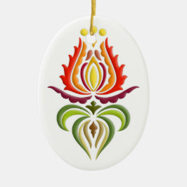 Adorno De Cerámica Bordado de Fancy Mantle - Arte folclórico húngaro