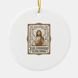 Adorno De Cerámica Bordado de Jesús Bordado de Jesús Aguja de Bordado