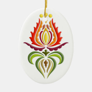 Adorno De Cerámica Bordado de lujo de la capa - arte popular húngaro