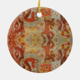 Adorno De Cerámica Bordado rumano del vintage, diseño tradicional